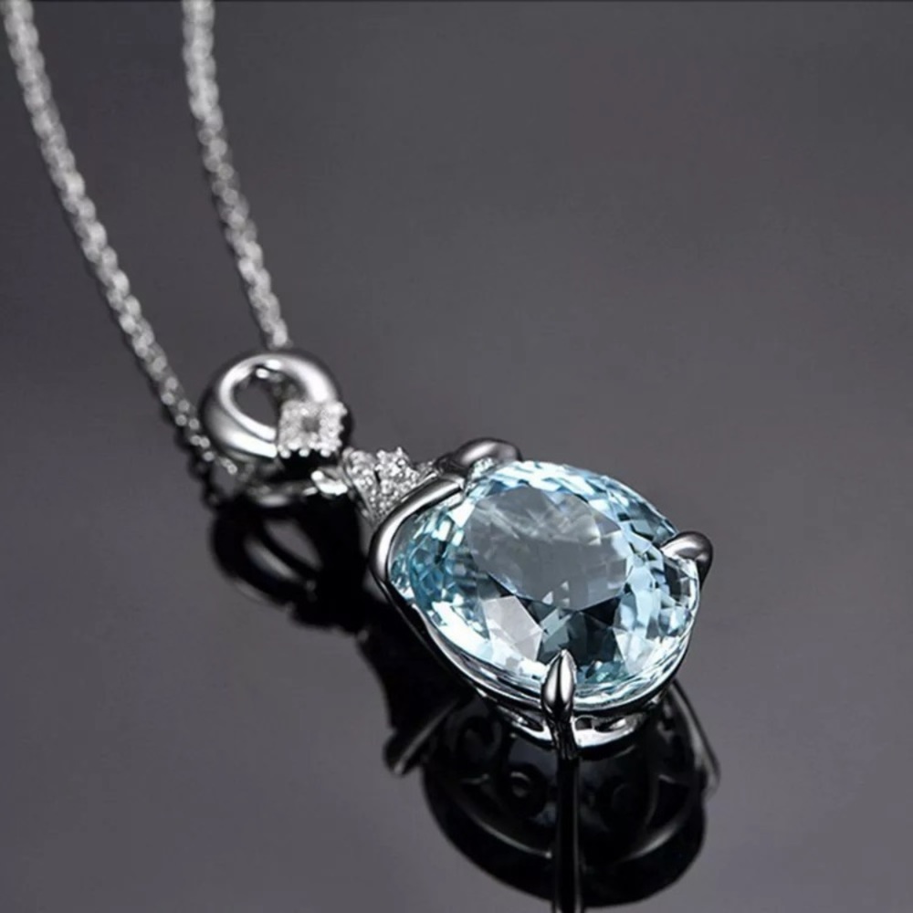 Natural Aquamarine Gemstone & Pendant Necklaces - Picture 2 of 6